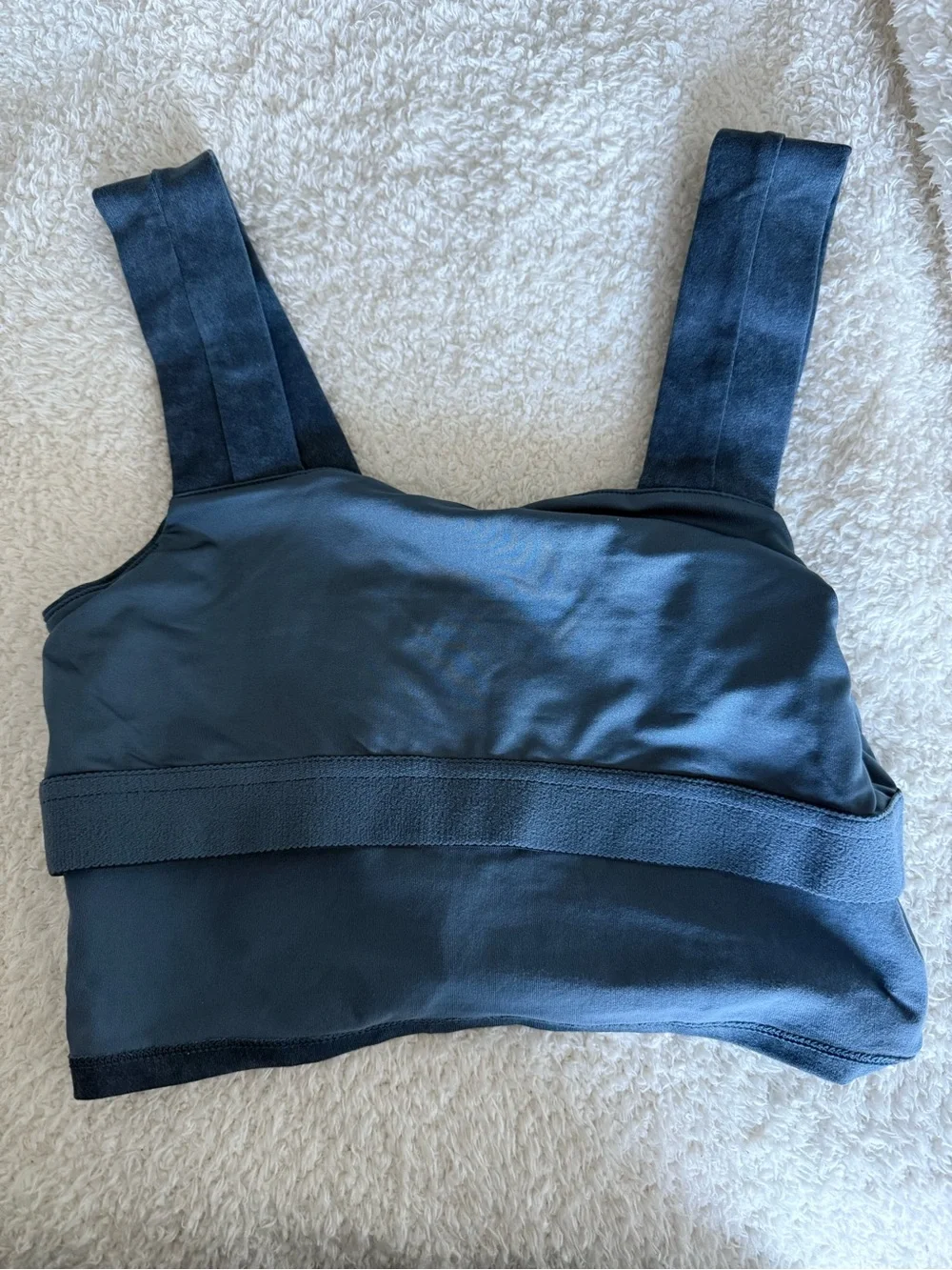ALO Yoga Navy Square Neck Crop Top